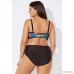 Swimsuits for All Women's Plus Size Tropical Palm Underwire Bikini Foldover Bottom Multi B07MBZMLLW